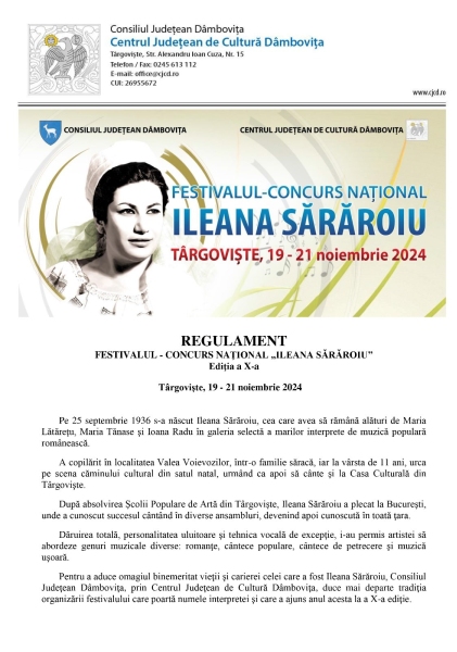 A X-a ediție a Festivalului-Concurs Național „Ileana Sărăroiu”