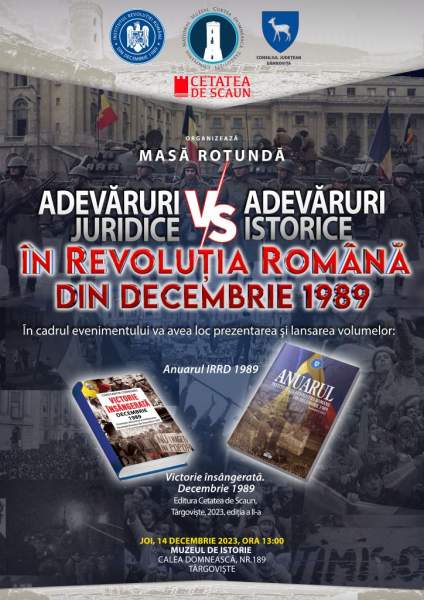  „Adevăruri juridice versus adevăruri istorice în Revoluția Română din Decembrie 1989”– Masă Rotundă organizată la Muzeul de Istorie din Târgoviște