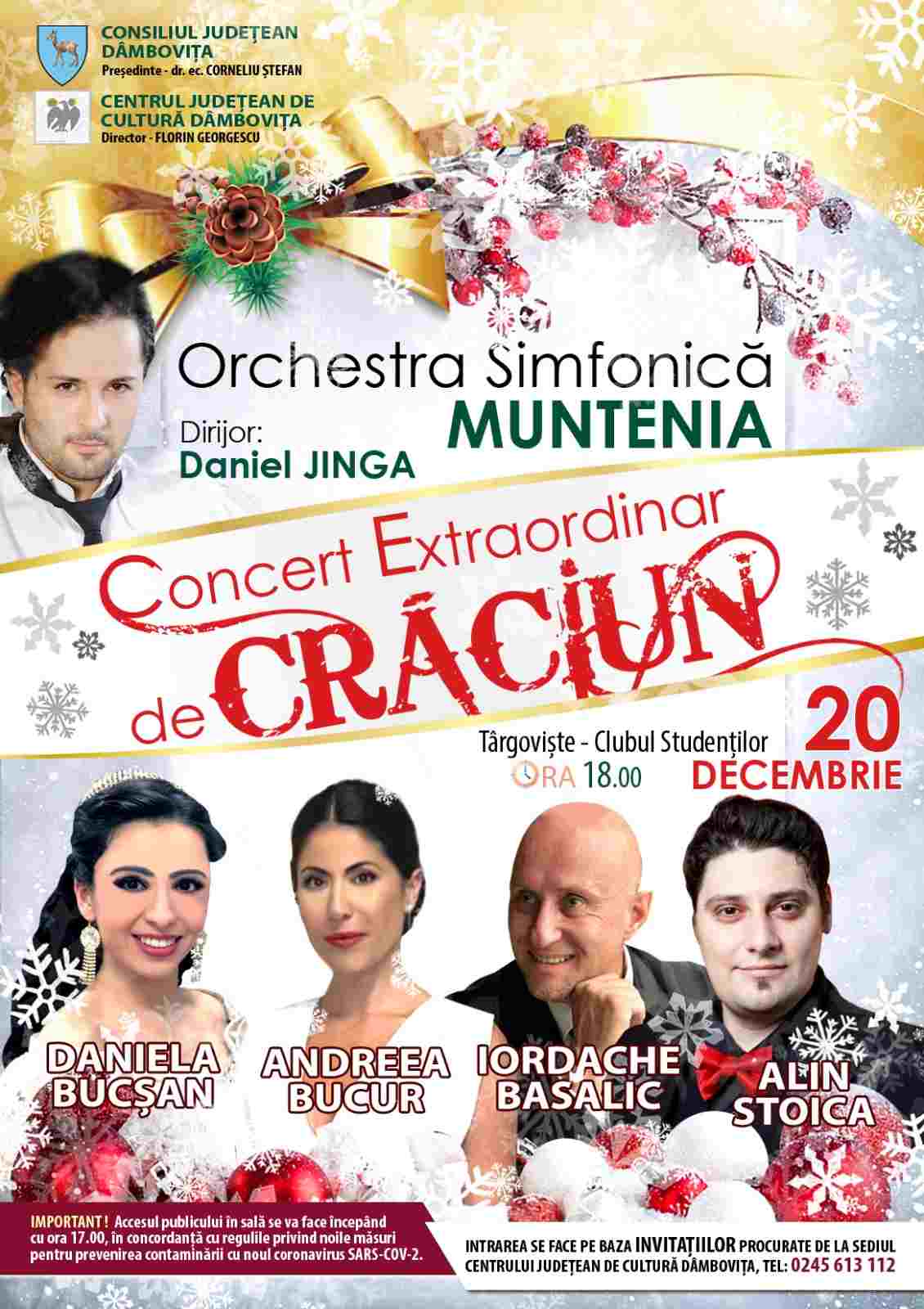 Concert extraordinar de Crăciun, susținut de Orchestra Simfonică „Muntenia”