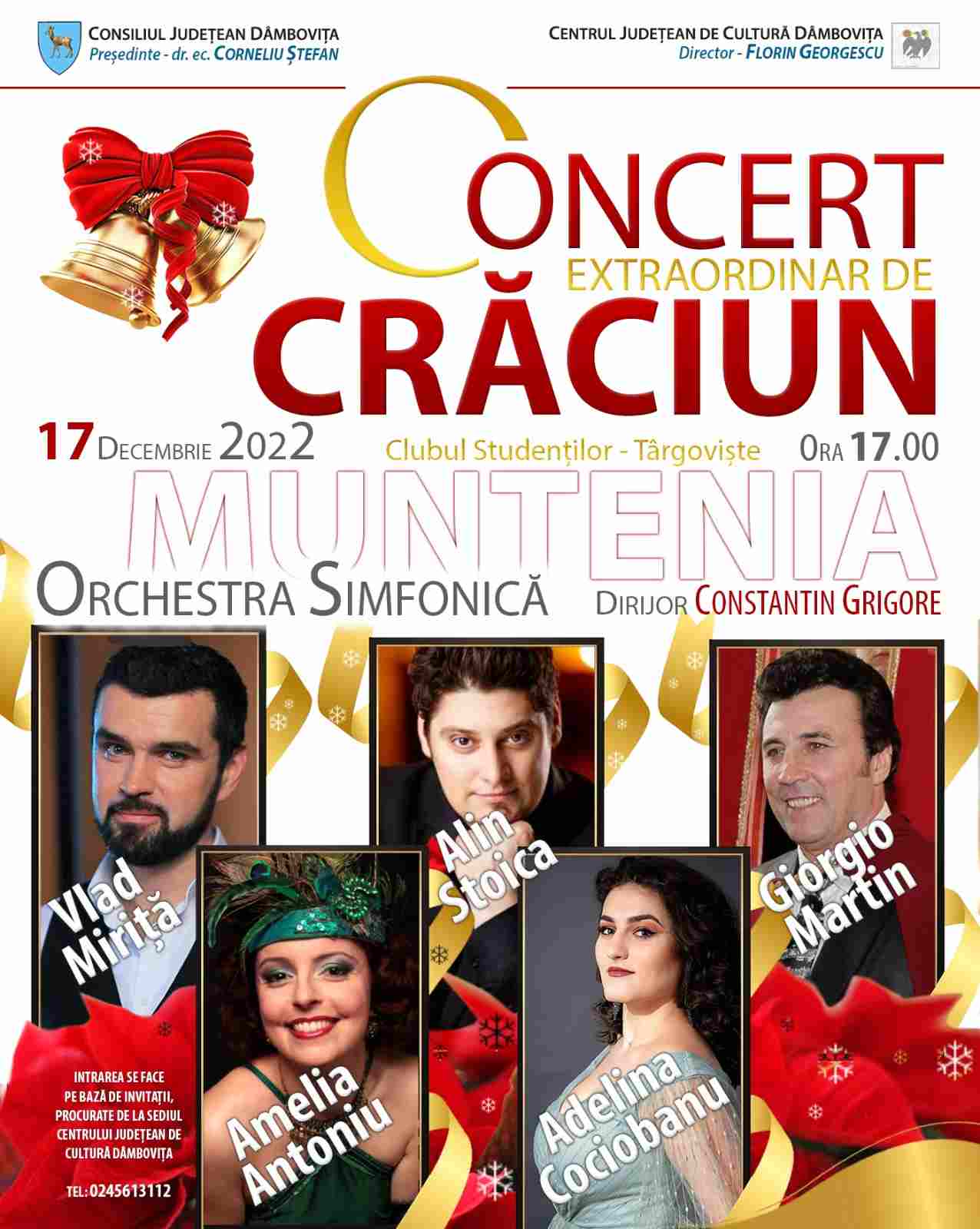  Concert extraordinar de Crăciun, susținut de Orchestra Simfonică „Muntenia”