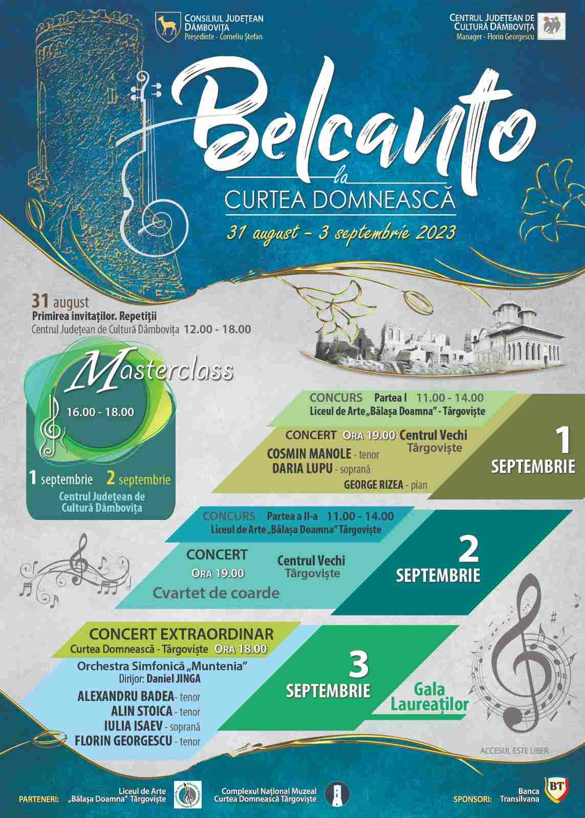  Concursul Național de Muzică Clasică „Belcanto la Curtea Domnească”, la a II-a ediție