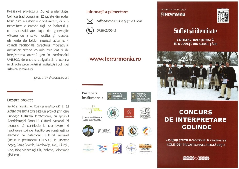  „Suflet și identitate – Colinda tradițională în 12 județe din zona de sud a țării"
